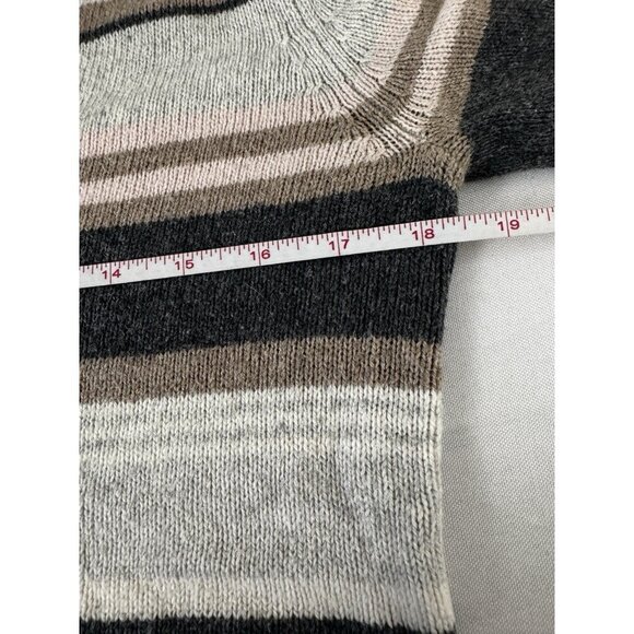 Old Navy Striped Y2K V-Neck Pullover Sweater Medium Retro Knit 09 Cozy Cabincore - Picture 11 of 12